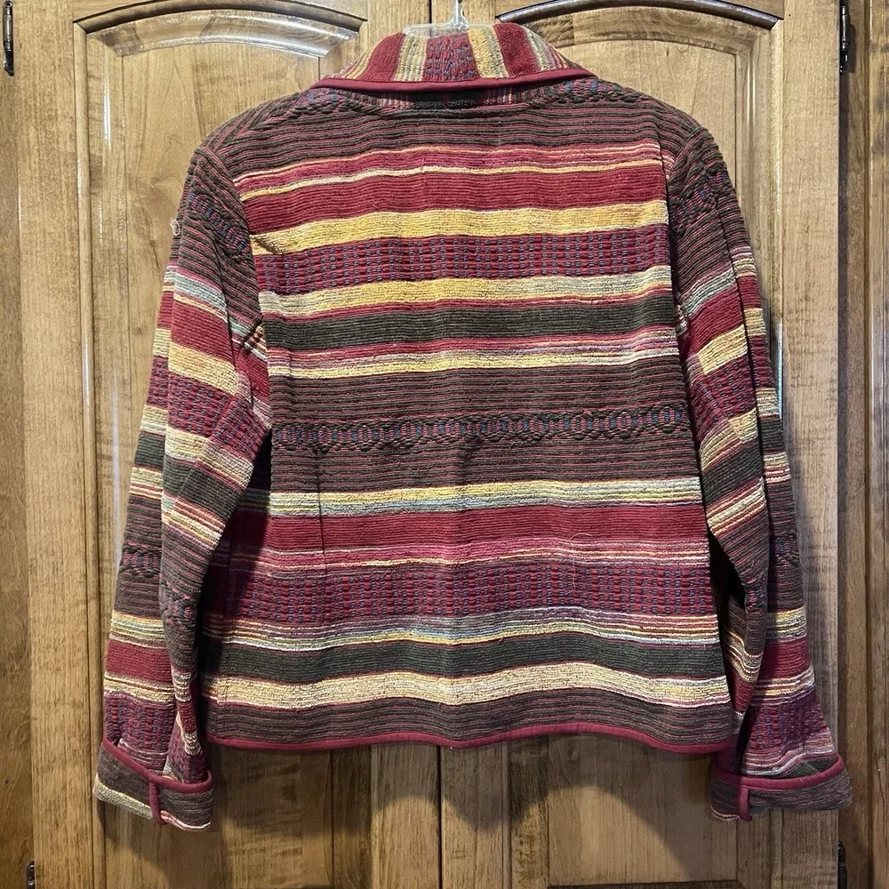 Vintage Tower Hill Sport Womens Size 6 Tapestry Aztec‎ Blazer Shawl Cardigan 80s